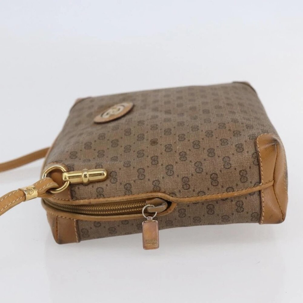 GUCCI Micro GG Supreme Shoulder Bag PVC Beige Gold 007 104 4916 Auth BA7113 - Picture 3 of 16